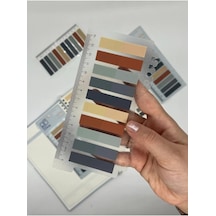 10 Renkli Cetvelli Gri Ve Toprak Tonları İndeks Sticker/index/post-it/postit/kitap Ayracı/not K