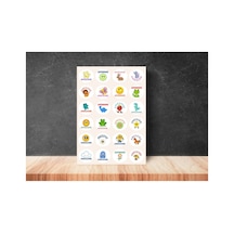 İngilizce Karışık Aferin Okul Kurs Ödül Etiketi Yuvarlak Mat Çıkartma Reward Sticker 4 Cm 90 Adet Diğer