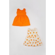Defacto Kız Bebek Desenli Kolsuz 2li Elbise C0076a524smog316