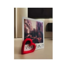 Kalp Tasarımlı Polaroid Fotoğraf Tutucu & Dekoratif Fotoğraf Standı - Çok Renkli