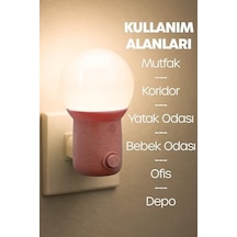 2li Gece Lambası Kubbe Tip 2 Mod Sarı-beyaz Işık Koridor Hol Işığı Uyuma Işığı Pembe+turkuaz Gc11 .