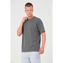 Erkek 24/1 Düz A Kalite Oversize T-shirt - Antrasit Antrasit