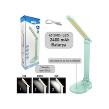 Şarjlı Masa Lambası Dokunmatik 3 Mod 40 Led 2400mah Güçlü Batarya Okuma Lambası Katlanır Masa Lambas Su Yeşili