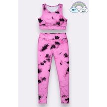 My Kids Wear Kız Çocuk Çok Amaçlı Desenli Mayo & Spor Takımı 12442 Antrasit - Gri Melanj