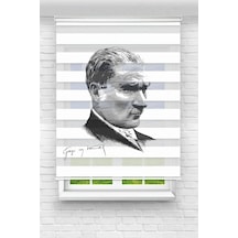 Perdecizade Enxboy Atatürk1 Dijital Baskılı Zebra Perde-cocuk Odası-stor Perde Renkli