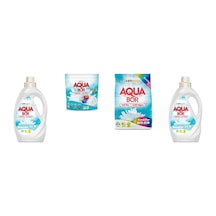 Aquabor Doğal Mineralli Sıvı Beyaz + Tablet + 4 Kg Renkliler + Sıvı Beyaz 4 Lü Set
