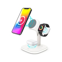 Ally 5in1 Apple Uyumlu iPhone 15 14 13 12 Watch Tutucu Kablosuz Şarj İstasyonu Hızlı Standı Led Işıklı 5775