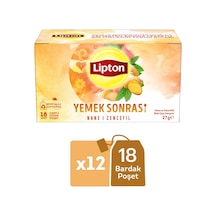 Lipton Yemek Sonrası Nane Ve Zencefil Bitki Çayı Karışımı 18li X 12 Adet