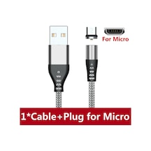 Aufu Manyetik Şarj Kablosu - Mikro Usb, Type C, Iphone Uyumlu, Xiaomi, Samsung İçin Hızlı Şarj Chınagrey5m
