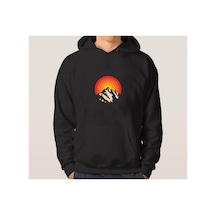 Blackjack Giyim Unisex Baskılı Kapşonlu Sweatshirt Siyah-kapsonblackjack-20024