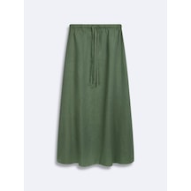 LTB Beli Lastikli Midi Yeşil Etek Çok Renkli