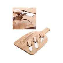 Bambu 4 Parça Peynir Sunum Tahtası Seti 33cm Bmb56 Sarı