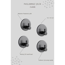Zift Unique 4 Adet Paslanmaz Çelik Siyah Banyo/Bornoz/Havlu Askısı Siyah