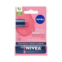 Rose Renkli Nemlendirici Dudak Bakım Kremi 4.8gr, Spf30, Allık Etkisi, Dudak Ve Yanaklar, E Vitamini