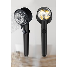 Banyo Duş Başlığı Pervaneli Turbo Fan Star Stop Su Tasarruflu Turbo El Duşu Beyaz Plastik Diğer