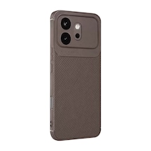Huawei Honor 600 Auto Focus Karbon Kapak - Gri Standart