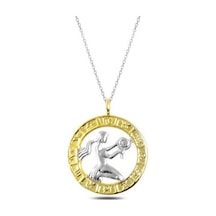 925 Ayar Gümüş Gold Başak Burcu Kadın Gümüş Kolye Beyaz