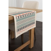 Krem Turuncu Etnik Kilim Desenli Dijital Baskılı Runner Cgh1108 Rn