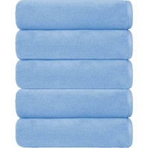 5 Li Otel Banyo Havlusu Pamuklu 90x150 Cm Renkli 16/1 Avs 580 Gr Mavi
