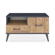 Arges Şifonyer Tek Raflı 2 Çekmeceli 88x30x48 Antrasit-çam Çam