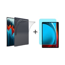 Forzacase Samsung Galaxy Uyumlu Tab S9 Fe Plus 12.4 Anti Shock Silikon Kılıf+nano Ekran Koruma Filmi Fc014 Şeffaf