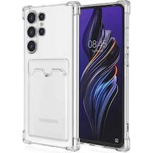 Newface Samsung Uyumlu,  Galaxy S24 Ultra Kılıf Kart Şeffaf Silikon - Şeffaf - Özel Seri 8683140692650