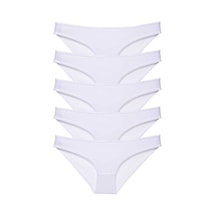 5 Adet Süper Eko Set Likralı Kadın Slip Külot Beyaz