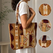 Bk Gift El Yapımı Otantik Türk Kilim Omuz Çantası -14, Günlük, Kitap, Tablet, Plaj Ve Seyahat Çantası Çok Renkli