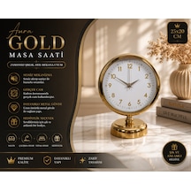 Aura Gold Modern 25 X 20 Cm Metal Masa Saati