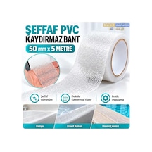 Pvc Iç Mekan Banyo Küvet Havuz Kenarı Kaydırmaz Bant 50mm X 5mt Şeffaf Bant Marketim