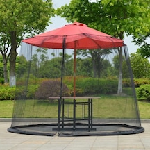Hy-0205 300 X 230 Cm Dış Mekan Şemsiye Cibinlik Örtüsü, Düz Çubuk Şemsiye Siyah