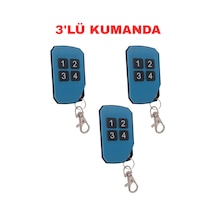 Uk-912 433.92mhz Kopyalanabilir Garaj Kumandası Bft Nice Faac Uyumlu 4 Tuşlu Mavi 3 Adet