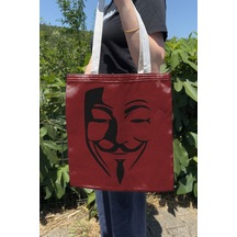 Zipzap V For Vendetta V2 Çift Taraflı Yazlık Kışlık Kanvas Baskı Bez Çanta