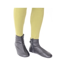 Hakiki Keçi Derisi Miflonlu Ve Fermuarlı Mest Siyah