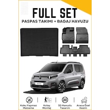 Citroen Berlingo Seperatörlü 2022 Model Birebir Uyumlu Bagaj Havuzu+paspas Seti
