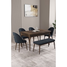 Milas Barok Desen 80x132 Mdf Açılabilir Mutfak Masası Takımı 4 Sandalye, 1 Bench Antrasit Milas Barok Desen 80x132 Mdf Açılabilir Mutfak Masası Takımı 4 Sandalye, 1 Bench Antrasit