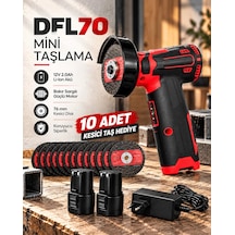 Lb Dfl70 Mini Taşlama 12v 2.0ah Li-ıon Çift Akülü 76 Mm Kesici Disk 10 Adet Kesici Taş Hediyeli