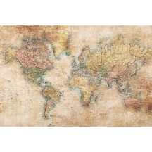 Eskitme Tarz Dünya Haritası Duvar Kağıdı (397461084)