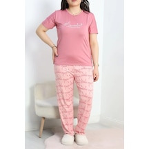 Seka Store Seka Milan Battal Pijama Takımı Gülkurusu - 50675.1285. Çok Renkli