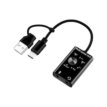 5259 7.1 3.5mm Kulaklık Mikrofon Type C Usb Ses Kartı Multii Fonk