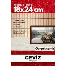 Gerçek Camlı 21lik Düz 18 X 24 Kahverengi Fotoğraf Resim Çerçevesi Ayaklı Arkalık Veya Duvara Asma