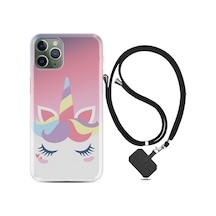 Apple Uyumlu iPhone 11 Pro Kılıf Boyun Askılı Sweety Unicorn 1737
