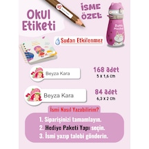 Okul Etiketi Kalem Defter Etiketi Çilek Kız Özel İsim Yazılabilen Etiket - 252adet