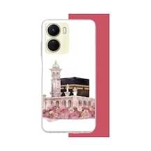 Vivo Y16 Uyumlu Çiçekli Kabe.jpeg Baskılı Silikon Kılıf Renkli
