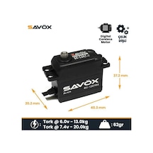 Savox Sc-1267sg-be Black Edition Digital Servo With Soft Start Coreless Motor High Voltage Çelik Dişli