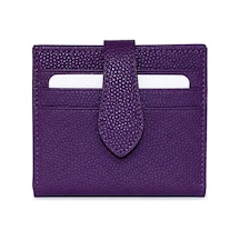 Genel Markalar Vaulto Gerçek Deri Unisex Kartlık Grained Mor