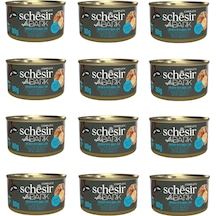 Schesir After Dark Parça Etli Tavuk Ve Bıldırcın Yumurtalı Kedi Konserve 80 Gr. X 12 Adet