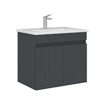 Orka Tivoli 65 Cm Mat Antrasit Banyo Dolabı Alt Modül Lavabo Antrasit