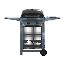 Aygaz X150 Klasik Gazlı Barbekü - 2 Brülörlü Ayaklı Bahçe Mangalı, Termometreli Kapak, Gri Gri - Siyah