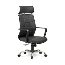 Efes Yönetici Makam - Ofis Müdür - Büro - Çalışma Koltuğu Renk Krom Ayaklı Gri